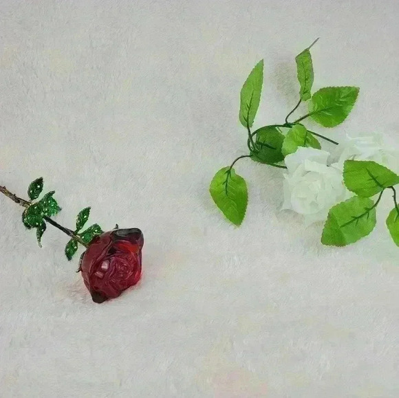 Crystal Red Rose Flower Figurines Craft Bi… - Picture 9 of 15